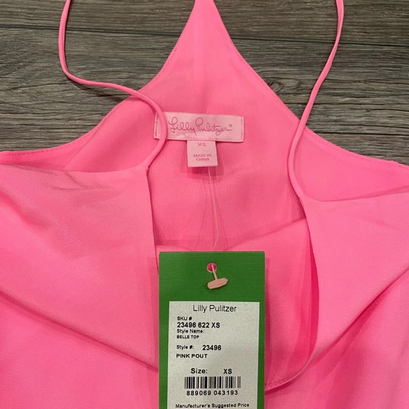 NWT Lilly Pulitzer Pink Pout 100% Silk style 23496 MSRP$98 sz XS - Picture 4 of 7